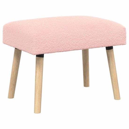 vidaXL Bank Effen Roze 60 x 40 x 45 cm Bouclé