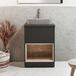 Hudson Reed Hoxton meuble lavabo 60cm étagère ouverte noir gris avec lavabo à poser rectangulaire gris (Pebble)