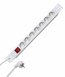 Kopp 932704012 PROFIFIversal 7-voudig met MSK-Std., 2-polig bel. Schakelaar, 45 graden gedr. Potten, 5 mm2, 2 m met beschermk.-hoekstekker, 250 VAC, 16 ampère
