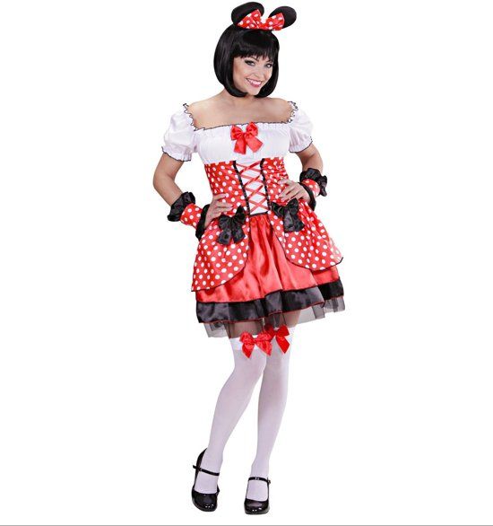 Widmann Mickey & Minnie Mouse Kostuum Ontwapenend Muisje Rood Vrouw Small Carnaval kostuum Verkleedkleding