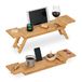 Relaxdays bamboe badplank, 70 cm breed, badrekje voor wijnglas, telefoon, tablet, badkuip plank met poten, naturel