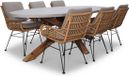 BUITEN living Livorno/Carlos taupe dining tuinset 7-delig | betonlook + hardhout | 240cm | 6 personen