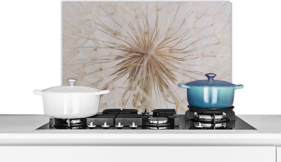 KitchenYeah Keuken Spatscherm - Bloemen Paardenbloem Design - 70x50 cm - Aluminium