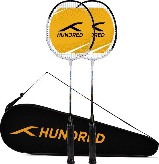 HUNDRED Powertek 100 Badmintonracket Set van 2