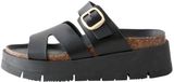 Next - Dames - Leren sandalen met gesp en bandjes - Zwart