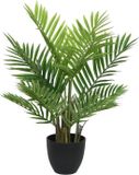 Bellatio Flowers & Plants Bellatio Groene Areca/goudpalm - kunstplant - 73 cm - in zwarte pot