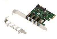 KALEA-INFORMATIQUE PCI Express PCIe naar USB 3.0 4-poorts USB3 A-controller kaart met Via VLI VL805 chipset, Laag en Hoog profiel beugels