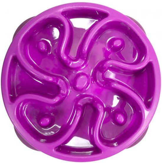 Outward Hound Voerbak Slo-Bowl Mini Bloem Paars - 22X22X5 CM