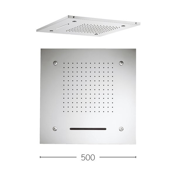 Crosswater Fixed Heads hoofddouche 50cm vierkant met waterval en mistfunctie chroom FH500C