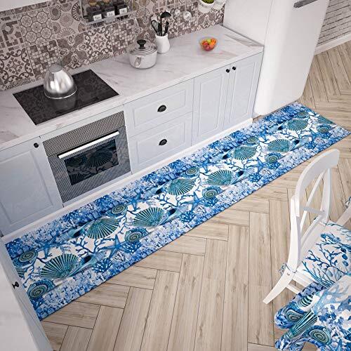 PETTI Artigiani Italiani Tapijt voor keuken 52x140 cm Corallo Blu