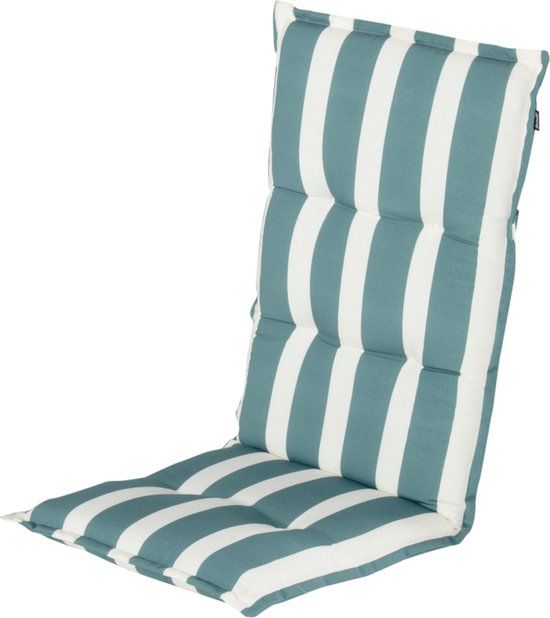 Hartman Roma Ocean Tuinkussen Hoge Rug Gestreept Wit/Blauw 123x50cm