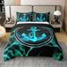 Anker Beddengoedset, 155x220 cm, 100% katoen, pour enfants, vert/bleu