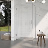 FortiFura Galeria Douchecabine - 120x90x200cm - Helder Geribbeld Veiligheidsglas - Geborsteld RVS