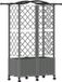 vidaXL Verhoogd bed met trellis en dak lichtgrijs 122 x 40 x 144 cm PP