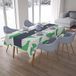 Bonamaison Tafelkleed, Anti-Mold, Sneldrogend, Waterdicht, 100% Polyester Tafellaken, Petroleum Groen, Wit, 140 x 200 Cm