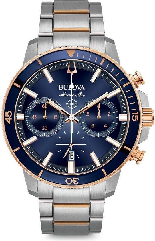 BULOVA Marine Star 98B301 Heren Horloge - Zilverkleurig - Ø 45 mm