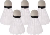 Edco Eindhoven Bv Volants de badminton - 5x - blanc - plastique - 7 cm