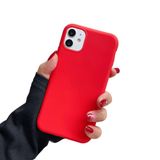 Vloeibare Apple iPhone 11 hoesje, vloeibare siliconen, schokbestendig, slank, krasbestendig, vierkante randen, camerabescherming, groot, rood