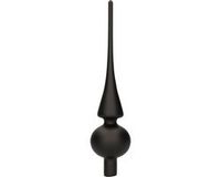 Decoris Kerst piek - zwart - 26 cm - glas - mat