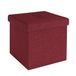 Intirilife Pouf pliant 30x30x30 cm en GRANAT RED