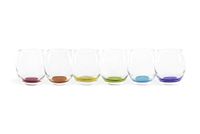 Excelsa Granada Set van 6 glazen, glas, transparant met gekleurde bodem