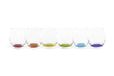Excelsa Granada Set van 6 glazen, glas, transparant met gekleurde bodem