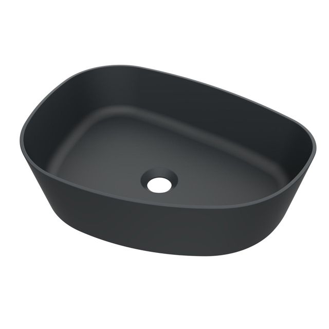 Arcqua Rocker Waskom - Opbouw - Organisch - Links - 50x37cm - Mat Antraciet