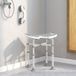 Tabouret de douche réglable 39-51,5 cm, siège avec barre d'appui ventouse et patins antidérapants gris