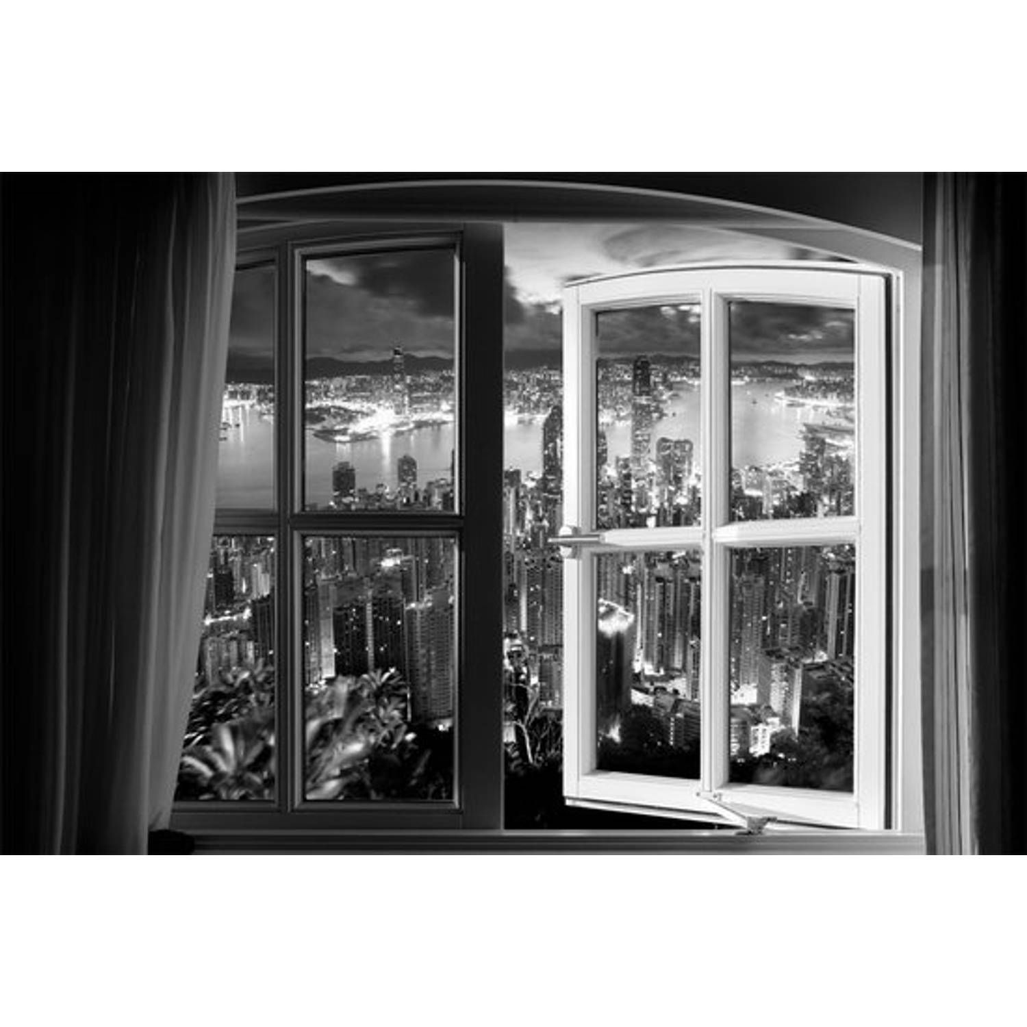 Ter Halle ter Halle® Glasschilderij 120 x 80 cm | Uitzicht op stad