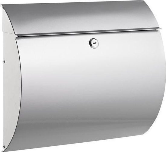 Alco Brievenbus zilver met slot 375x330x120mm