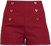 Voodoo Vixen Heart Button Dames Shorts - rood - XS