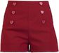 Voodoo Vixen Heart Button Dames Shorts - rood - XS