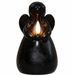 LED herdenkingskaars engel - noir - 14 x 8 cm - avec minuterie - à piles
