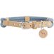 HUNTER hondenhalsband MALIA, kleur: duifblauw/naturel, maat: 40