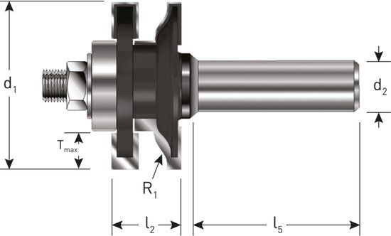 ROTEC Profiel- contraprofielfrees, HM, Ø 41 mm., S=Ø8