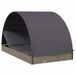 VidaXL Ligbed 2-persoons met rond dak 211x112x140 cm poly rattan grijs