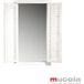 Mucola Miroir mural miroir décoratif volets étagère Shabby blanc marron
