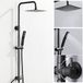 Auralum Max Système de douche - Douche de pluie - Avec douchette carrée - Ensemble de douche - Hauteur réglable 72-110 cm - Ensemble de douche de pluie - Économie d'eau - Noir