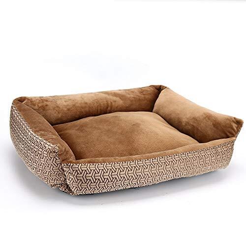 YABAISHI Yabaiishi Huis voor katten, honden, bed van katoen, bed en sofa, voor honden en katten, ademend, voor honden, bed, accessoires voor dieren, S 40 x 31 cm, Coffee Plaid