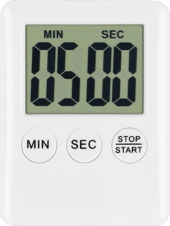 Krumble Kookwekker - Digitale kookwekker - Wekkers - Keuken accessoires - Timer - Wit - 7 x 5,5 x 1 cm