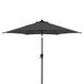 Doppler Parasol Jack Ø 250 cm, donkergrijs, met zwengel, uv-bescherming 50