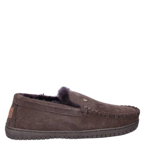 Warmbat Australia suède pantoffels donkerbruin
