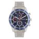 Radiant - Montre analogique pour homme, boîtier rond de 44,00 mm bleu, cadran bleu, bracelet en acier argenté/gris avec fermeture déployante, pile incluse, étanche 5 ATM
