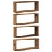 vidaXL Wandplanken kubus 4 stuks oud hout 60x15x23 cm