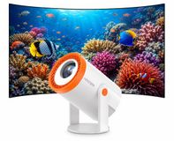 AFINTEK MB02 Pro Mini Beamer – Smart TV Projector met Android 14.0 – WiFi 6 & Bluetooth 5.2 – 200 ANSI Lumen – 4K Support – Wit