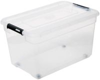 5five Opbergkist met deksel - Solutions Box - 52 liter - 58 x 39 x 34 cm - kunststof - transparant