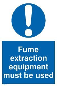 Viking Signs Viking Signs MP300-A3P-AC "Fume Extraction Equipment Mmust be Used" Sign, Aluminium Composite, 400 mm H x 300 mm W
