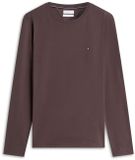 Tommy Hilfiger Heren T-shirt L Katoen Elastaan Chocoladebruin