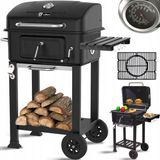 MGTW Sp. z o.o. Grand barbecue à charbon avec couvercle, thermomètre et bac à cendres - Grille en fonte