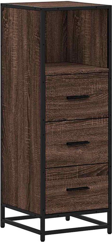 vidaXL Badkamerkast 35x37,5x100 cm bewerkt hout bruin eikenkleur